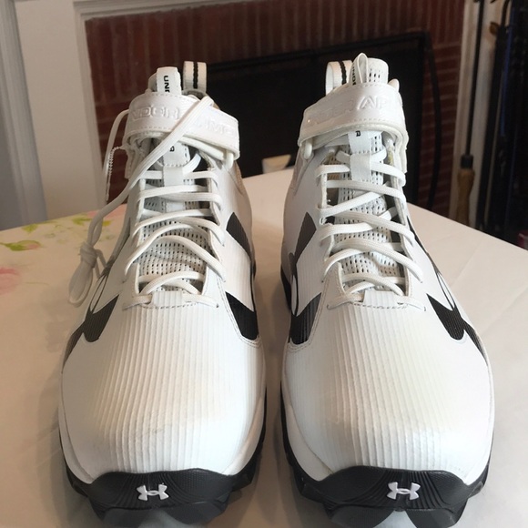 Under Armour white & black cleats SZ 14.5E. NWT - Picture 6 of 8